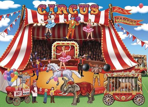 Circus Painting, Hot Popcorn, Kids Animation, Circus Crafts, Backdrops Kids, Red Tent, Picture Composition, Indoor Games For Kids, Illustration Book