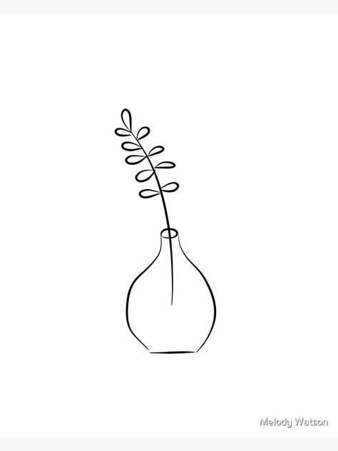 Fine Line Vase Tattoo, Plant In Vase, Botanical Line Art, Life Drawings, Plants In Bottles, Line Art Drawing, Painting Inspo, Still Life Drawing, Plant Drawing