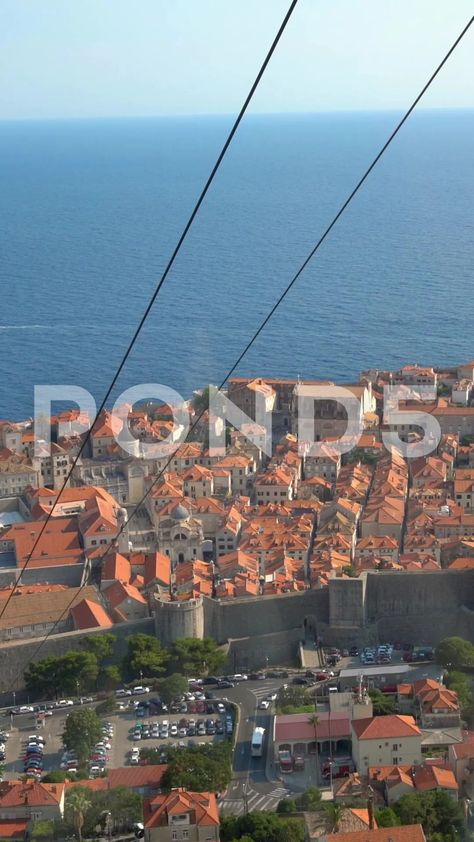 Panorama View From Cable Car Of Dubrovnik, Croatia Dubrovnik Cable Car, Dubrovnik Croatia, Cable Cars, Dubrovnik, Croatia, Stock Footage, Stock Video, Cable