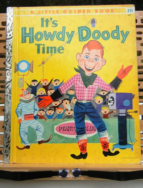 It's Howdy Doody Time Vintage Little Golden Book First | Etsy Birthday Party Bar, Captain Kangaroo, Comic Cover Art, Howdy Doody, Cool Birthday Cards, Retro Tin Signs, Cafe Kitchen, Cartoon Books, Party Bar