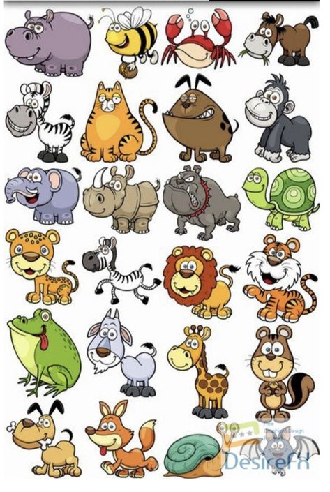 Doodle Of Animals, Animal Cartoon Drawings, Cartoon Animal Drawings, Baby Animal Drawings, Cute Animal Illustration, Funny Drawings, Cartoon Pics, Simple Art, Whimsical Art