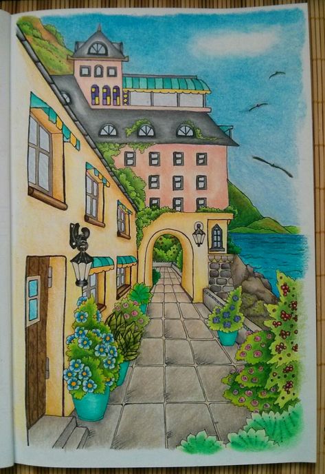 Beautiful Scenery Drawing, Abstract Pencil Drawings, Nature Art Drawings, Beautiful Art Paintings, Perspective Art, Canvas Painting Designs, Landscape Art Painting, Art Painting Gallery, Painting Art Lesson