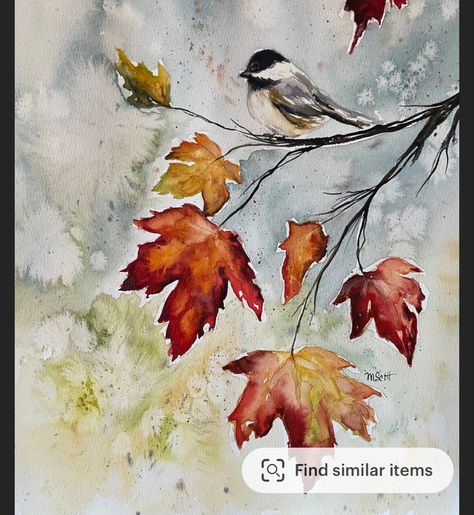 Coastal Curtains, Nature Fall, Bird Watercolor Paintings, Watercolor Paintings For Beginners, Diy Watercolor Painting, Fall Watercolor, Watercolor Flower Art, Watercolor Painting Techniques, 수채화 그림