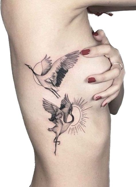 Stork Tattoo, Eagle Tattoo Arm, Heron Tattoo, Sharpie Tattoos, Eagle Tattoo, Crown Tattoo, Modern Tattoos, Sister Tattoos, Luck Charm