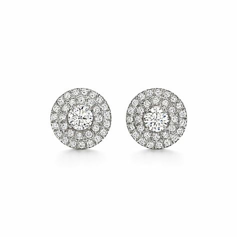 Diamond Earrings Tiffany, Tiffany Soleste, Bridal Jewellery Earrings, Round Diamond Earrings, Sapphire And Diamond Earrings, Tiffany Earrings, Platinum Earrings, Accesories Jewelry, International Jewelry