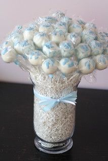 Cake Pop Baby Shower Boy, Baby Shower Cake Pops For Boys, Girl Shower Cake, Blue Cake Pops, Cake Pop Bouquet, Cake Pop Displays, Baby Shower Chocolate, Baby Shower Sweets, Idee Babyshower