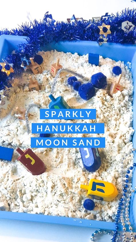 Hannukah Sensory Activities, Hanukkah Dramatic Play, Hanukkah Sensory For Toddlers, Hanukkah Stem Activities, Hannukah Activities Toddlers, Hanukkah Toddler Activities, Hanukkah Lesson Plans Preschool, Hanukkah Sensory Bin, Hannukah Preschool Activities