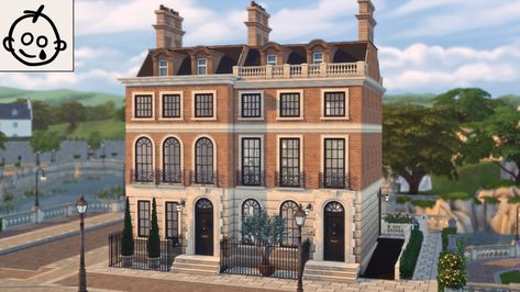 Old English Townhouse, Sims 4 London Townhouse, Sims 4 London, Sims Townhouse, Sims 4 Britechester, British Townhouse, Sims 4 Townhouse, London Terrace House, English Townhouse