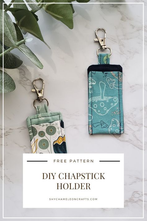 Sewing Chapstick Holder Free Pattern, Key Fob Sewing Pattern Free, Inhaler Holder Sewing Pattern, Lanyard Sewing Pattern, Chapstick Holder Sewing Pattern, Hand Sanitizer Holder Diy Free Pattern, Chapstick Holder Pattern Free, Chapstick Holder Pattern, Diy Sewing Projects For Beginners