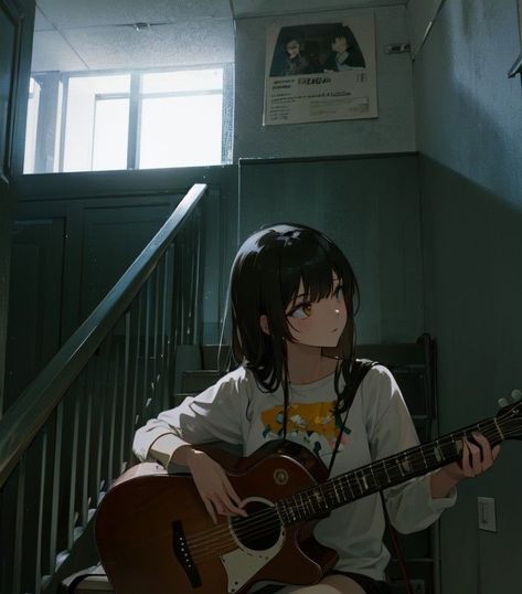 Anime With Guitar, Tomboy Comic, Anime Musician, Lofi Girl, ليلو وستيتش, Aesthetic Profile Picture Cartoon Soft, Grunge Pictures, Year 9, My My