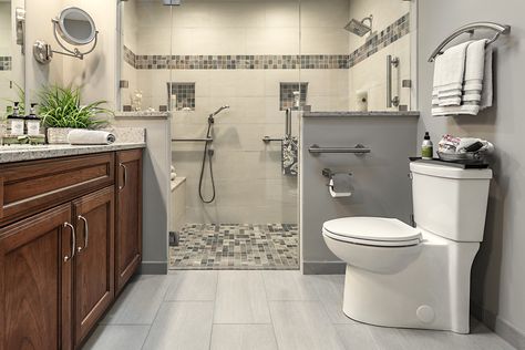 Handy Cap Bathroom Ideas, Ada Master Bath Layout, Bathroom Remodel Handicapped, Beautiful Handicapped Bathrooms, Bathroom Handicapped Plan, Accessibility Bathroom Design For Seniors, Universal Design Bathroom, Accessible Bathroom Design, Ada Bathroom