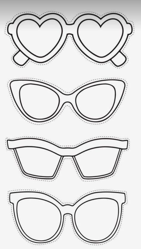 Make Sunglasses Craft, Making Sunglasses Craft, Sunglasses Art Projects For Kids, Sunglasses Template, Glasses Template, Diy Stationery Organizer, Sunglasses Clipart, Preschool Creative Art, Paper Glasses