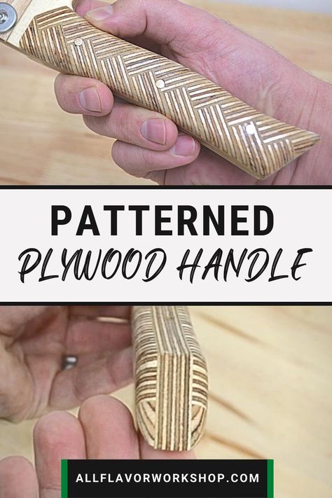 A tool handle made out of birch patterned plywood with 3 brass pins. It is a simple tree like plywood pattern Plywood Pattern, Plywood Edge, Plywood Projects, Hammer Handles, Scrap Wood Crafts, Workshop Tools, Woodworking Inspiration, Steps Design, Tree Design