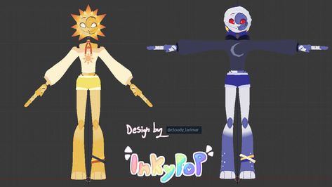 Sun And Moon Vr Chat Avatars, Moondrop Vrchat, Sundrop Inspired Outfit, Fnaf Ocs, Vrchat Avatar, Fnaf Animatronics, Vr Chat, Fnaf Crafts, Cute Wolf Drawings