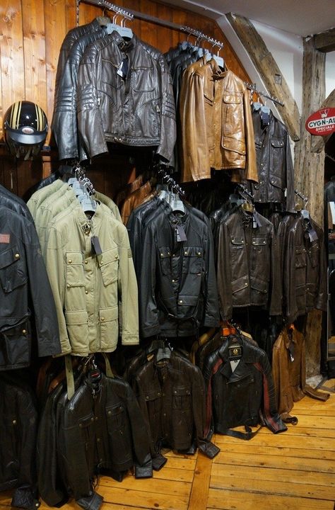 vintage motors bastille paris 4h10.com Mens Leather Jacket, Clothing Store Interior, Best Leather Jackets, Mens Clothing Store, Men Closet, Animal Hide, Street Fashion Men Streetwear, Men's Leather Jacket, Jackets Men Fashion