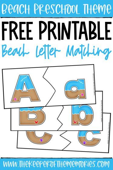 Practice letter recognition with this Free Printable Beach Letter Matching Activity. These adorable beach-themed capital and lowercase letter matching puzzles are perfect for your next beach preschool theme. Grab yours today! #beach #preschool #letters #alphabet Beach Lesson Plans Preschool, Beach Preschool Theme, Beach Preschool, Summer Literacy Activities, Letter Matching Preschool, Beach Theme Preschool, Summer Planning, Letter Matching Activities, Ocean Theme Preschool