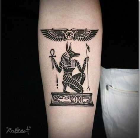 Egyptian Flash Tattoo, Egyptology Tattoo, Egyptian Shoulder Tattoo, Geometric Egyptian Tattoo, Egypt Tattoo For Women, Egypt God Tattoo, Small Anubis Tattoo, Egyptian Neck Tattoo, Thoth Egypt Tattoo