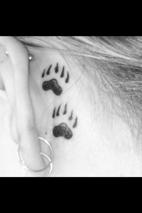 Bear paw tattoo Tiny Bear Paw Tattoo, Bear Paws Tattoo, Raccoon Paw Print Tattoo, Small Bear Paw Tattoo, Bear Paw Tattoos For Women, Bear Print Tattoo, Bear Paw Drawing, Simple Bear Tattoo, Deer Track Tattoo