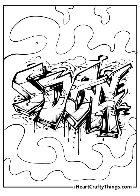 Graffiti Coloring Pages Graffiti Colouring Pages, Graffiti Coloring Pages, Graffiti Coloring, Words Coloring Book, Visual Illusion, Detailed Coloring Pages, Colouring Printables, Graffiti Designs, Brick Patterns