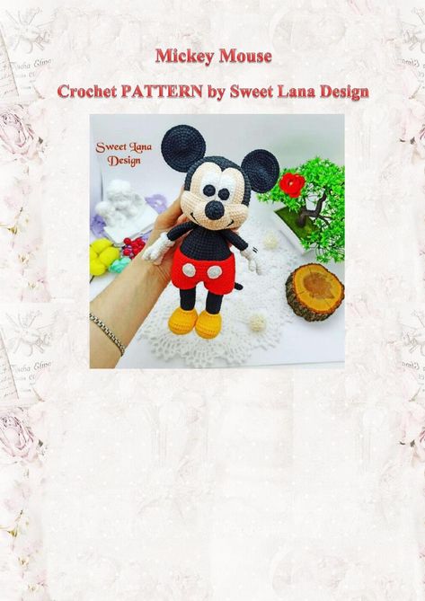 Mickey Mouse Crochet Pattern Free, Mickey Mouse Crochet Pattern, Mickey Mouse Crochet, Crochet Mickey Mouse, Disney Crochet, Mouse Crochet, Christmas Crochet Pattern, Dog Doll, Diy Yarn