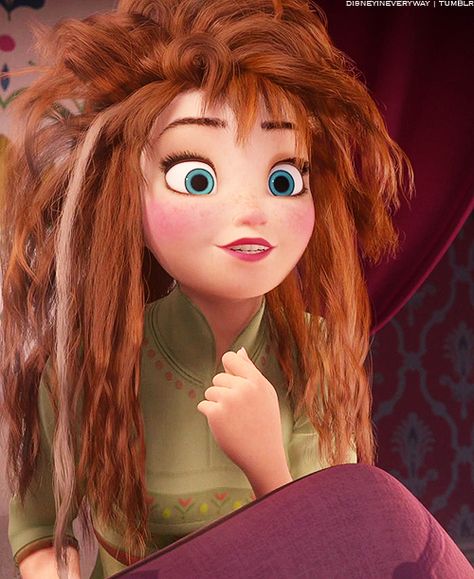 anna. the only real looking princess when she wakes up. D N Angel, Anna Hair, Frozen And Tangled, Frozen Heart, Images Disney, Princess Anna, Anna Frozen, Run Disney, Star Wars Memes