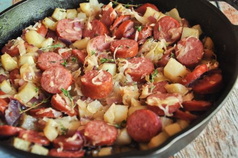 I grew up asking for sauerkraut instead of candy as a child, and my grandfather always made it for me. This is my version of what he would make. Turkey Polska Kielbasa Recipes, Polska Kielbasa Recipes, Sauerkraut And Kielbasa, Kabasa Recipes, Kielbasa Recipe, Polska Kielbasa, Kielbasa Recipes, Kielbasa Sausage, Sauerkraut Recipes