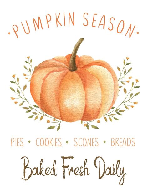 Pumpkin season free fall printable. Perfect for your fall kitchen or fall dining room decor! . #fallprintables #freeprintables #falldecor #falldecorating #farmhousestyle #pumpkinseason Free Fall Printables, Fall Dining Room, Autumn Dining, Deco Nature, Fall Printables, Fall Kitchen, Fall Watercolor, Pumpkin Season, Autumn Crafts