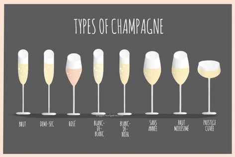 Types Of Champagne Glasses, Dinning Etiquette, Types Of Champagne, French Wine Labels, Grape Uses, Champagne Region, Glass Of Champagne, Vintage Champagne, Red Grapes