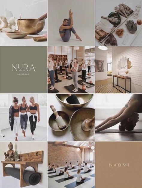 Yoga Moodboard Aesthetic, Yoga Instagram Feed, Yoga Studio Aesthetic, Yoga Marketing, Yoga Place, Yoga Photoshoot, Yoga Studio Design, Yoga Branding, Yoga Inspo