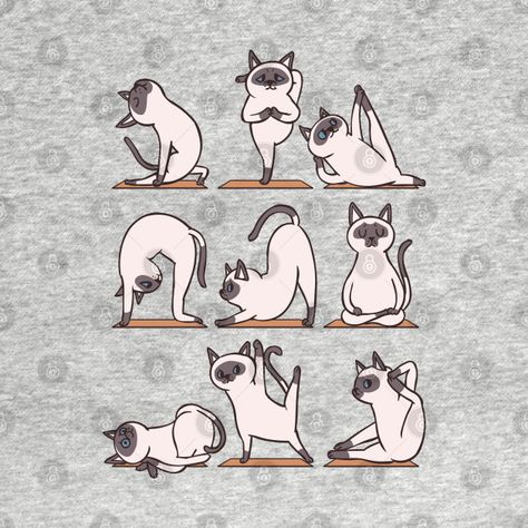 Yoga Cat Illustration, Dancing Cat Drawing, Yoga Animals, Preschool Yoga, Meditating Cat, Yoga Cartoon, Meow Art, Cat Graphic Design, Yoga Cat