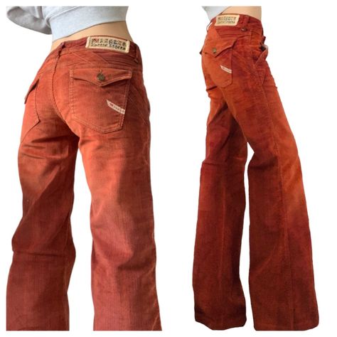 Reposhing This Item I Purchased From @Halfpriceoutlet. They're Beautiful But They Don't Quite Fit. Questions? Leave A Comment Below! Black Flare Jeans, Orange Jeans, 70s Outfits, Jeans Low Rise, Studded Jeans, Tapered Leg Jeans, Flare Leg Jeans, Distressed Denim Jeans, Flared Pants