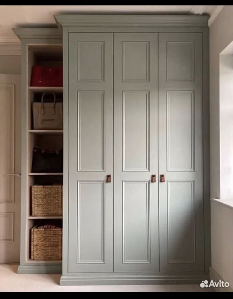 Wardrobe On Landing, Modern Built In Wardrobe, New England Style Bedroom, Shaker Interior Design, Shaker Bedroom, Card Room Green, Bedroom Built Ins, Bedroom Built In Wardrobe, Built In Dresser