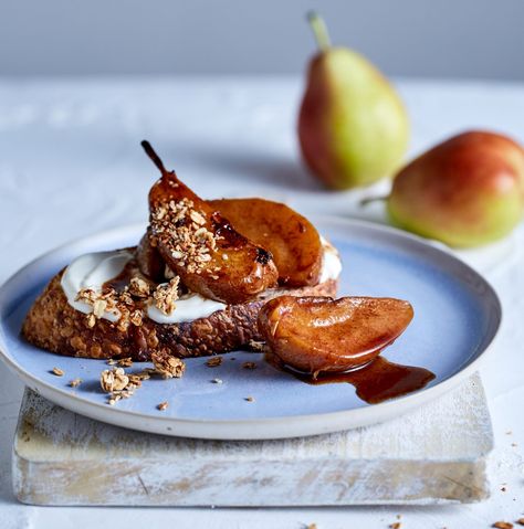 Pear Toast, Pear Breakfast, Beetroot And Feta Salad, Roasted Pears, Ripe Pears, Toast Ideas, All Spice, Aussie Food, Baked Pears