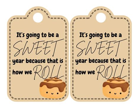 Cinnamon roll tags.pdf Free Printable Tags, Jean Jacket Outfits, Printable Tags, Cinnamon Roll, Christmas Treats, Gift Tag, Cinnamon Rolls, Jacket Outfits, Teacher Gifts