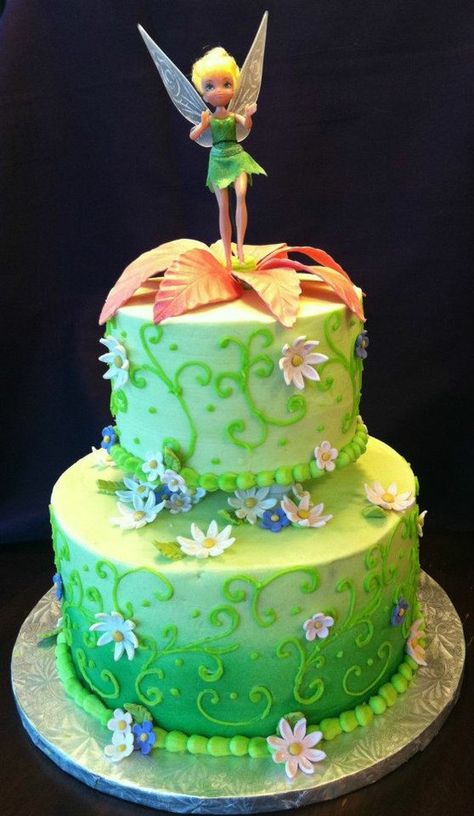 Ok So I know I am almost 28 but I so want this cake for me.  I love Tinkerbell.  I'm almost 43 and I want it too!  LOL Tinkerbell Cake Topper, Frost Fairy, Tinkerbell Birthday Cakes, Fairy Birthday Cake, Tinkerbell Cake, Fairy Cake, Fairy Cakes, Character Cakes, Disney Cakes