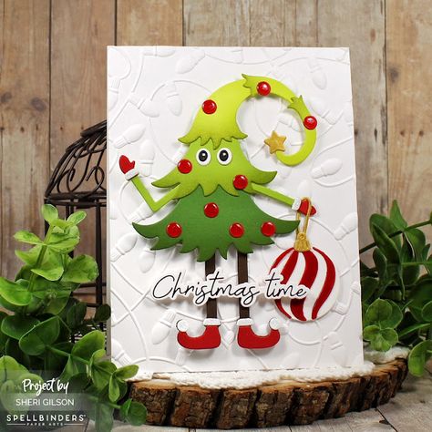 Paper Crafty's Creations : Spellbinders l Dancin’ Christmas Friends Collection Spellbinders Christmas Cards, Chrismas Cards, Red Foil, Spellbinders Cards, Holiday Lights, Christmas Cards To Make, Xmas Cards, Christmas Time, I Card