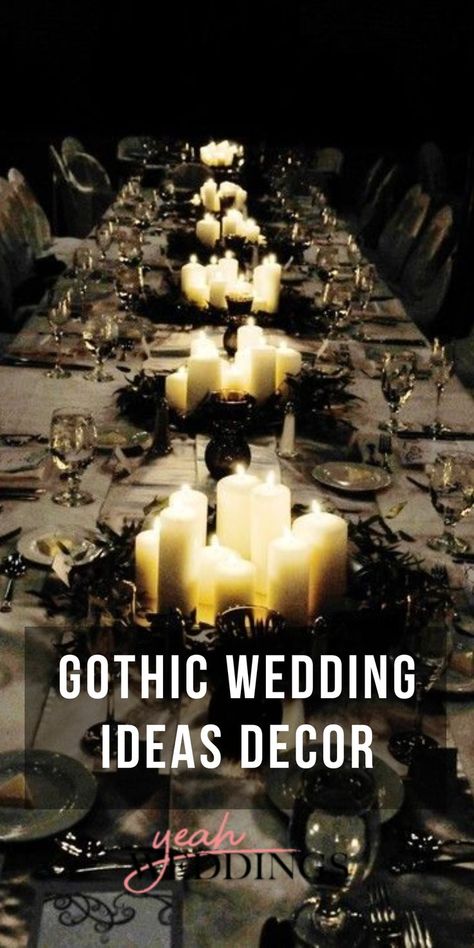 Gothic Wedding Ideas Decor Gothic Wedding Ideas, Gothic Wedding Decorations, Grunge Wedding, Black Christmas Tree Decorations, Gothic Wedding Theme, Gothic Theme, Dark Wedding Theme, Gothic Culture, Edgy Wedding