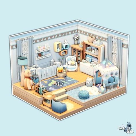 Nursery Ideas Sims 4, Sims 4 Twin Nursery, Sims 4 Triplets Room, Sims 4 Nursery Ideas Base Game, Sims 4 Nursery Ideas No Cc, Baby Room Sims 4, Sims 4 Infant Room, Sims 4 Toddler Room, Sims Room