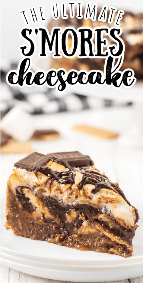 Smore Cheesecake, Smores Cheesecake Recipe, Smores Cheesecake, Dessert Cheesecake, Homemade Hot Fudge, Rich Cheesecake, Marshmallow Chocolate, Homemade Marshmallow, Chocolate Crust