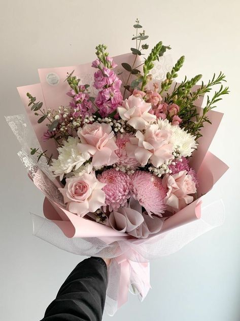 White And Pink Flowers Bouquets, Mixed Pink Flower Bouquet, Pastel Pink Bouquet Wedding, Mixed Blooms Bouquet, Pastel Color Bouquets, All Pink Flower Arrangement, Pink White Flower Bouquet, Pastel Flowers Bouquet, Mixed White Flower Bouquet