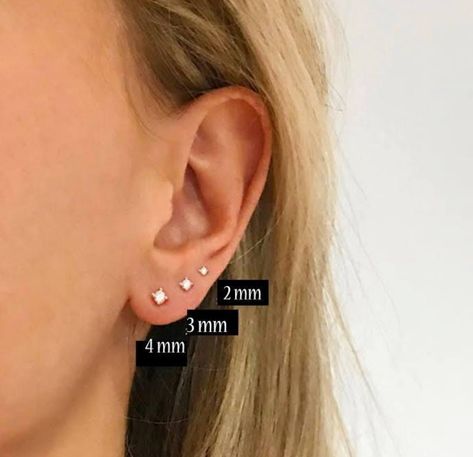 Want third piercing Cartilage Helix Piercing, Sweet Sixteen Gifts, Earrings Sets, Ear Stack, Tiny Studs, Tiny Stud Earrings, Helix Piercing, Hypoallergenic Earrings, Stud Earrings Set