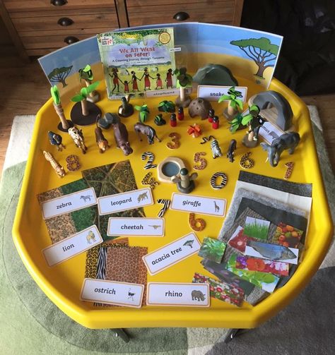 We all went on Safari Safari Animal Activities Eyfs, Safari Tuff Tray Ideas, Africa Eyfs, Africa Topic Ks1, African Safari Activities For Preschool, Safari Writing Activities, Safari Small World Play, Jungle Theme Activities, Handas Surprise