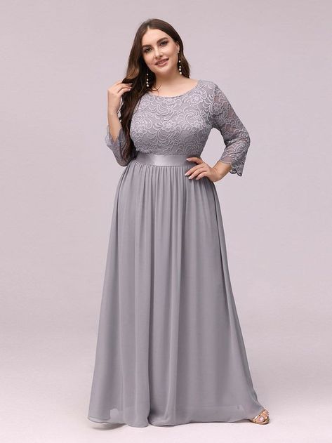 Lace Bridesmaids Gowns, Formal Maternity Dress, Plus Size Bridesmaid, Lace Bridesmaids, Evening Dresses With Sleeves, Chiffon Evening Dresses, Evening Dresses Plus Size, Bridesmaid Dresses Plus Size, Formal Dresses For Weddings