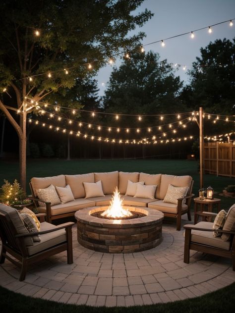 Budget-Friendly Backyard Patio Makeover: Stylish Ideas for an Inviting Outdoor Oasis | aulivin.com Fire Patio, Patrick House, Backyard Fireplace, Backyard Renovations, Patio Fire Pit, Backyard Remodel, Backyard Inspiration, Patio Makeover, Backyard Inspo