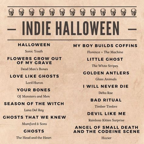 Indie Halloween Playlist, Summerween Playlist, Indie Halloween, Fall Playlist, Halloween Playlist, Halloween Songs, Halloween Music, Fall Mood Board, Song Suggestions