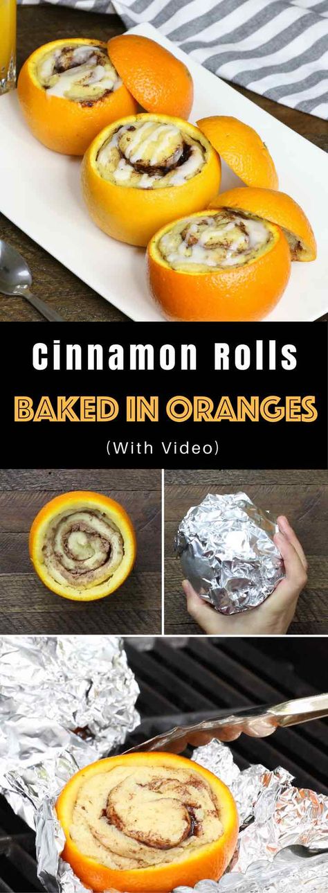 Camping Cinnamon Rolls, Breakfast Cinnamon Rolls, Campfire Cinnamon Rolls, Camping Recipes Breakfast, Orange Cinnamon Rolls, Breakfast Cinnamon, Wassail Recipe, Campfire Desserts, Camping Menu