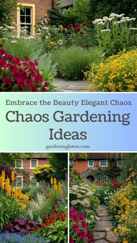 Tired of traditional gardening methods? Embrace the beauty of chaos gardening ideas to create a vibrant, wild garden. Imagine a lively space where flowers, herbs, and vegetables grow freely, creating a stunning, natural landscape with minimal effort. With tips on planting combinations and design ideas, you can let nature take the lead and enjoy a beautiful, untamed garden. Ready to try chaos gardening? Discover creative ways to transform your garden into a wild, thriving paradise! Traditional Garden Ideas, Natural Landscape Ideas, Rectangular Garden Ideas, Chaos Flower Garden, Perinneal Garden Ideas, Wild Flower Garden Landscaping, Flower And Vegetable Garden Combined, Wild Landscaping, Wild Flower Garden Ideas