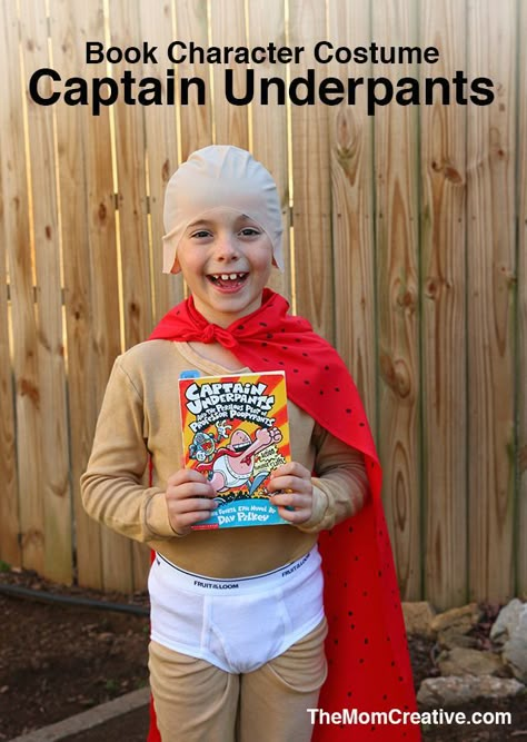 Book Character Costume: Captain Underpants. Perfect boys book character costume or Halloween costume. Boys Book Character Costumes, Book Character Costume, Kids Book Character Costumes, Storybook Character Costumes, Book Characters Dress Up, Character Day, Character Halloween Costumes, Book Character Day, Character Dress Up