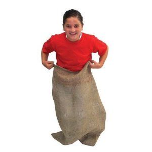 potato sack. set of 3. Kickball Party, Potato Sack Race, Potato Sack Races, Potato Sacks, Playground Balls, Sack Race, Potato Sack, Burlap Sacks, Cowgirl Party