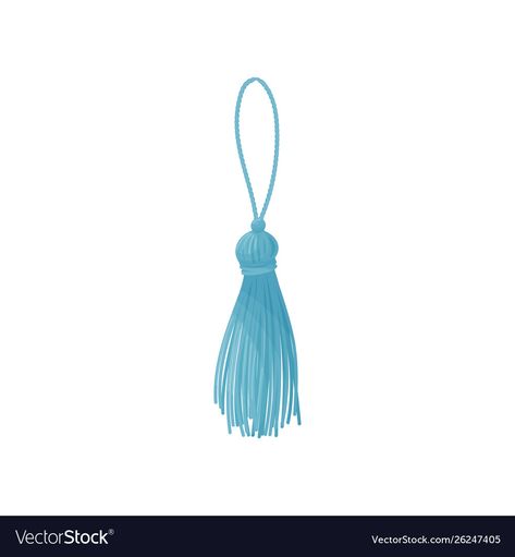 Tassel Illustration, Small Business Clothing, October Pink, Business Clothes, Wedding Props, Tech Pack, Blue Tassel, Everyday Objects, Tassel Necklace